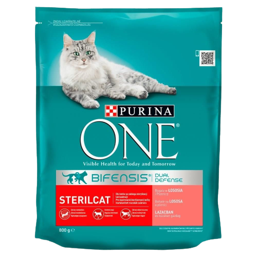 karma dla kota  PURINA ONE Sterilcat Pełnoporcjowa karma dla dorosłych kotów bogata w łososia i pszenicę 800g